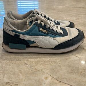 Puma Future Rider Trainers | Men’s 8 | White, Teal, Grey (Rare‎ Color Combo)